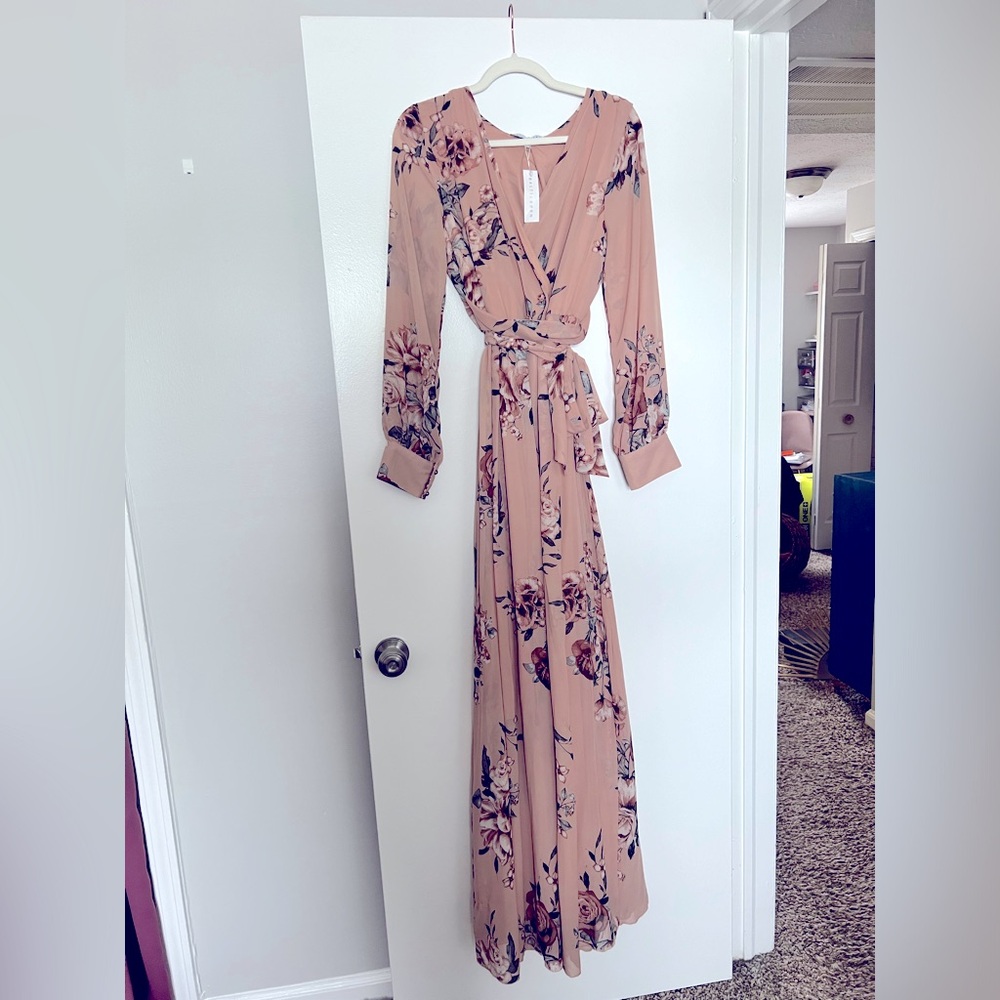 Baltic Born Lydia Taupe Floral Maxi Dress XXL Plus Size Fall Fashion Wedding
